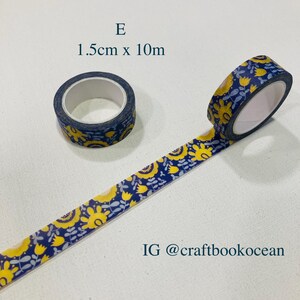 Blue theme floral butterfly ribbon washi tape masking tape elegant butterfly dance Floral blossom garden home ribbon dance tape for planner E. Flora