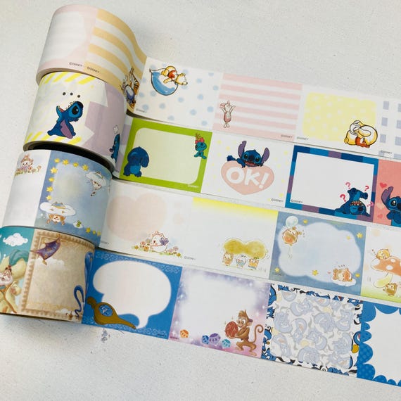 日本のディズニー付箋ロール アラジン スティッチ くまのプーさん