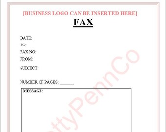 Fax Cover Page | Fillable