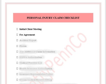 Personal Injury Claim Checklist