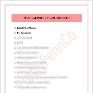 Personal Injury Claim Checklist