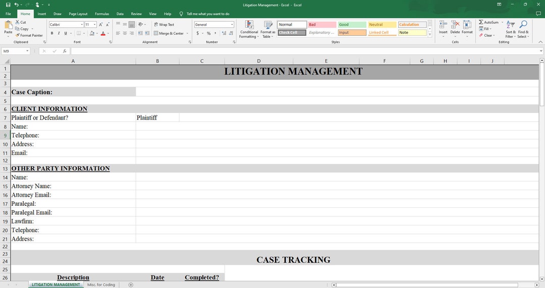 Litigation Management Case Tracker Excel Format Easy to Use/edit Etsy Litigation Management Case Tracker Excel Format Easy to Use/edit Etsy