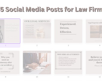 Law Firm Social Media Posts | 25 Customizable Templates