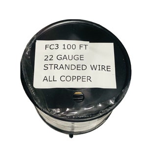 May include: A spool of FC3 100 ft 22 gauge stranded wire, made of all copper.