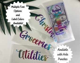 Custom Clear Cash Envelope: A6/Personal Hole Punches Available, Personalized Text