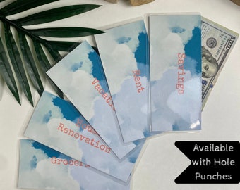 Cloud Print Cash Envelope: A6 Budgeting Organizer (Hole Punches Optional)