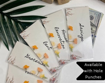Custom Floral Cash Envelopes with Script Font: A6 Budgeting