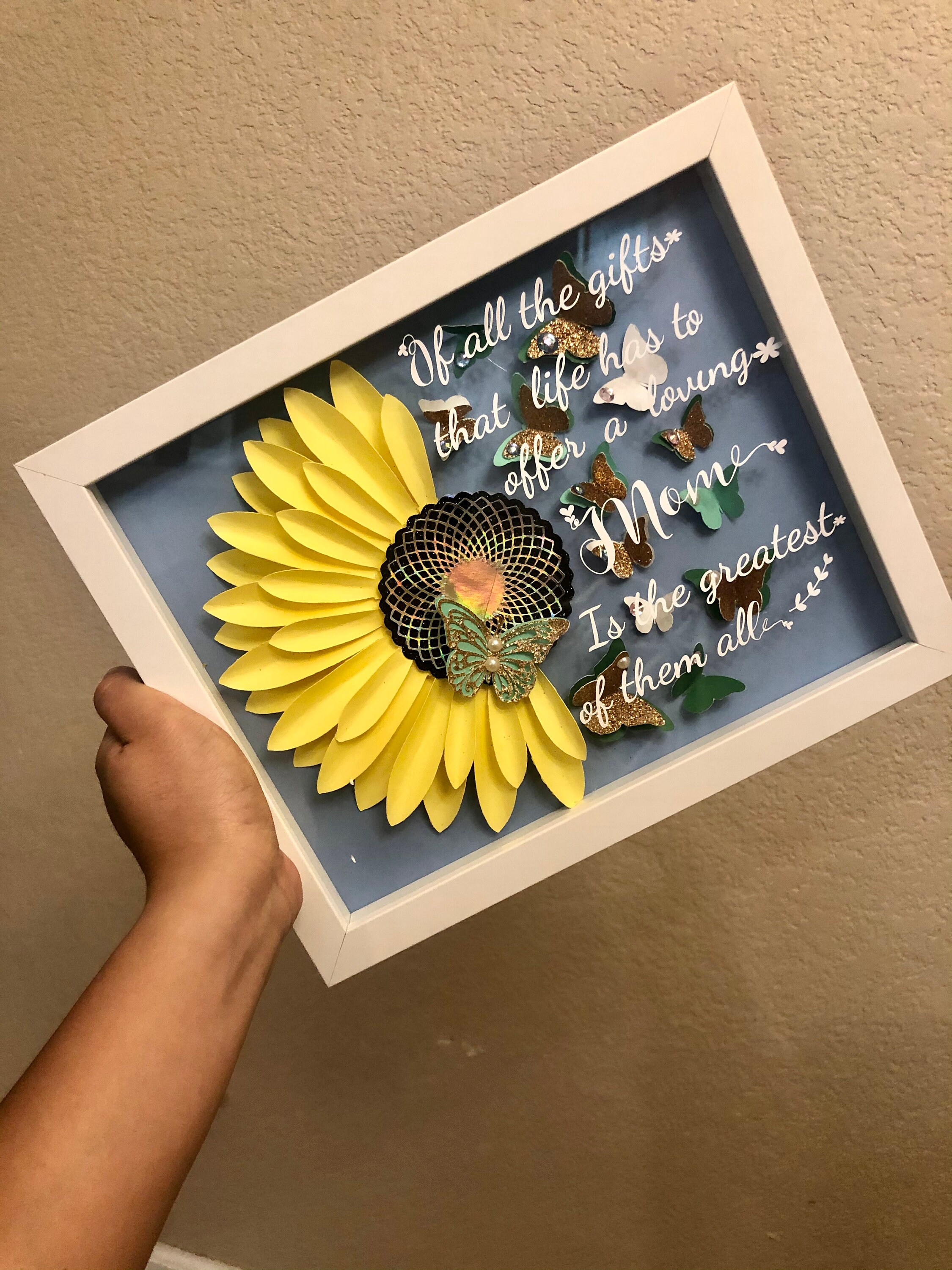 Sunflower shadow box perfect gift Etsy