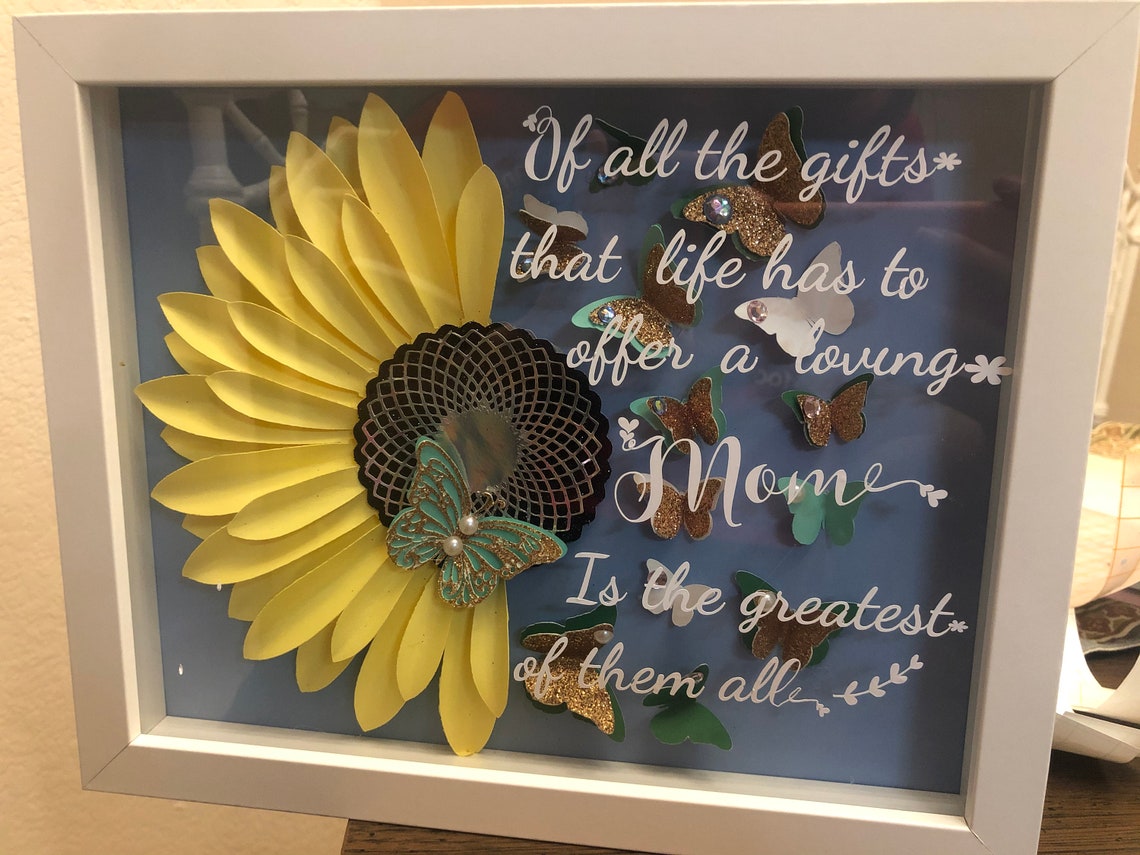 Sunflower shadow box perfect gift Etsy