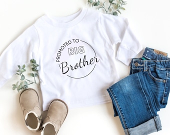 Promoted to big brother long sleeve shirt, promoted to big bro, big brother, big bro, promoted to big, pregnancy announcement, brother tee
