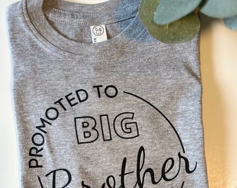 Promoted to Big Brother T-shirt, Big bro tee, Big brother shirt, big bro T-shirt, big sis T-shirt, baby announcement tee, brother