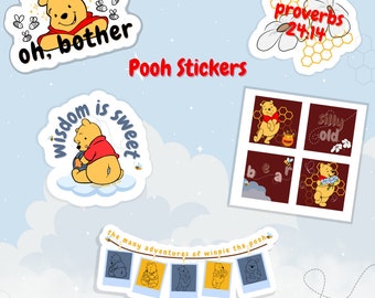 Disney Pooh Bear sticker Christian gifts Waterproof Sticker Christian Stickers Winnie the Pooh Stickers Bible stickers Bible supplies Cute