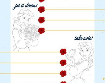 Belle Beauty and the Beast Disney sticky note Disney sticky note Cute Stationery Beauty and the beast Sticky Note Cute Sticky Notes