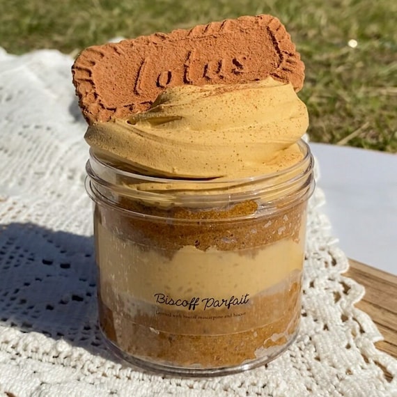 PREORDER ONLY Biscoff Parfait Snow Fizz Slime 6oz (Lotus Biscoff Biscuit Inspired DIY Butter Slime)