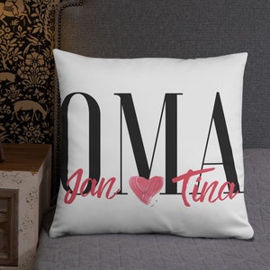 Grandma & Grandpa pillow personalized with names of grandchildren, grandma gift grandchildren, Christmas gift for grandma and grandpa, 40 x 40 cm including filling