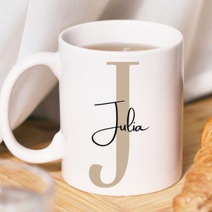 Taza letras personalizadas taza de café con nombre iniciales taza de regalo para él / su regalo colega regalo de despedida cerámica