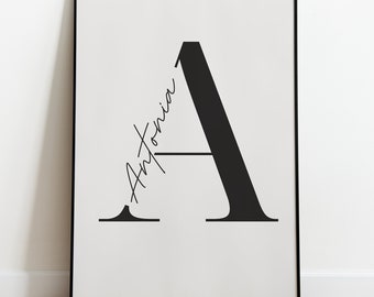 Letter Poster Set Living Room Picture Black and White Pictures Bedroom Minimalist Wall Art Personalized Gifts Name Poster Decor