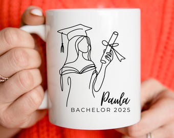 Personalized Bachelor's degree gift mug, graduation gift, passed exam mug with name and title, high school diploma, Master's degree, Doctorate, state examination