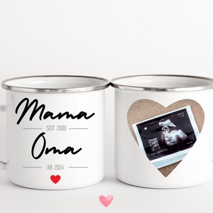 Idea annuncio gravidanza &quot;Mamma da.. Nonna da..&quot; Tazza in ceramica personalizzata Diventerai nonna Diventerai nonno con foto ecografica
