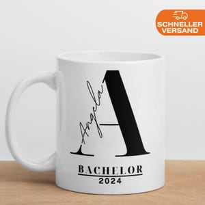 Bachelor Geschenk Tasse personalisiertes Abschlussgeschenk Prüfung bestanden Tasse mit Namen und Titel Abitur Master Doktor Staatsexamen