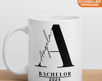 Personalized Bachelor's degree gift mug, graduation gift, passed exam mug with name and title, high school diploma, Master's degree, Doctorate, state examination