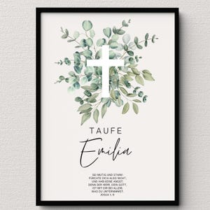 Taufe Geschenk Personalisiertes Poster mit Namen und Datum Taufspruch Jungen & Mädchen Geschenk zur Erstkommunion Konfirmation Geschenk
