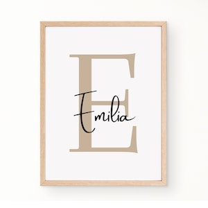 Póster de nacimiento para habitación infantil para niñas y niños, póster con nombre personalizado colorido, imágenes decorativas para habitación infantil, regalo para bebé con nombre