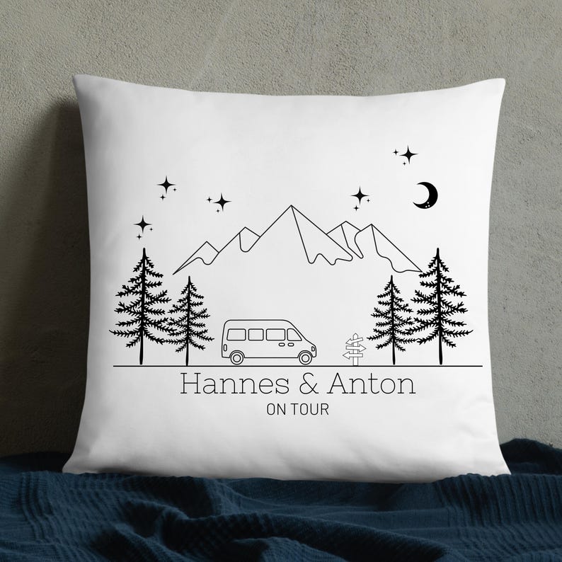 Personalisiertes Camping Kissen mit Namen Wohnmobil Zubehör Camping Kissen Outdoor Geschenk für Camper Wohnmobil Wohnwagen