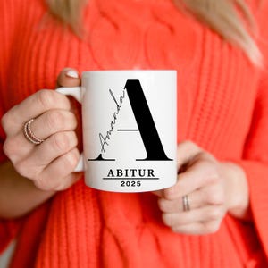 Abitur Geschenk Tasse personalisiertes Abschlussgeschenk Prüfung bestanden Tasse mit Namen und Titel Abitur Master Doktor Staatsexamen
