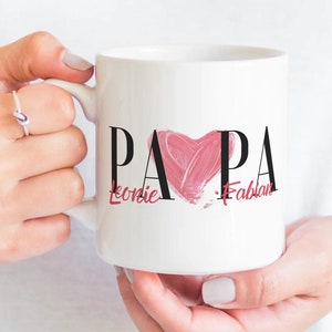 Taza de papá personalizada, cumpleaños de regalo de papá, regalo de padre hija día del padre, cumpleaños de papá, mejor papá, copa de esmalte de papá