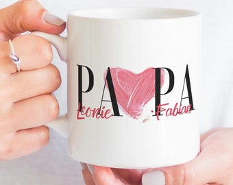 Papa mok gepersonaliseerd, papa cadeau verjaardag, vader dochter cadeau Vaderdag, papa verjaardag, beste papa, papa emaille beker