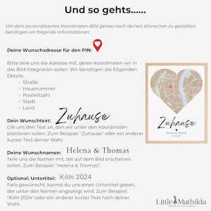 Persönliches Geschenk mit Koordinaten und Herzform - Ideal zum Einzug in ein neues Zuhause oder als Hochzeitsgeschenk von Little Mathilda.