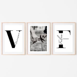 Valentijnsdag cadeau voor hem gepersonaliseerde posterset van 3 jubileumcadeau voor hem liefdesposter met naam woonkamermuurdecoratie