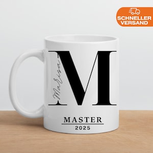 Master Geschenk Tasse personalisiertes Abschlussgeschenk Prüfung bestanden Tasse mit Namen und Titel Abitur Master Doktor Staatsexamen