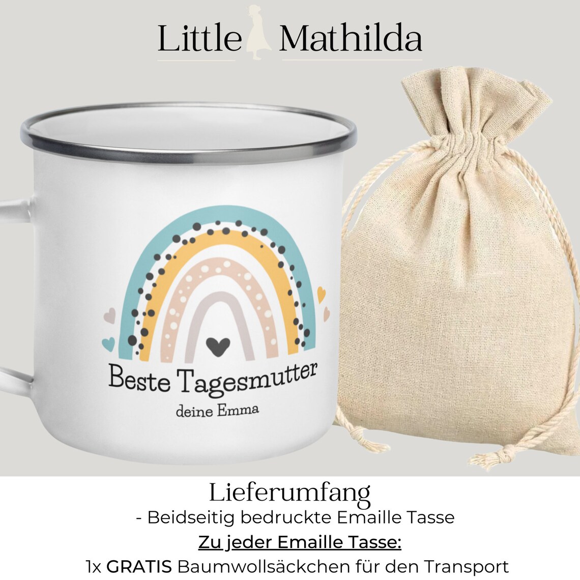 „Beste Tagesmutter“ Kosmetiktasche Aus Baumwolle – Praktisches & Herzliches Geschenk