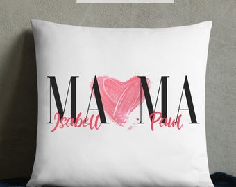 Personalized Mom Pillow with children's names - a gift for Mom for Christmas, Mother's Day, or birthdays - a heartfelt gift for her