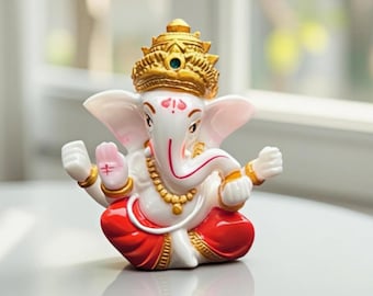 Ganesha-Autofigur, Statue von Lord Ganesha für das Armaturenbrett im Auto, Dekoration für Zuhause oder Schreibtisch, spirituelles Geschenk aus Hinduismus