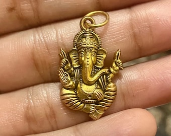 Elephant God Ganesha pendants antique Gold tone Ganesh Hindu God Antique Ganesha Pendent Ganesha Locket Luckky Ganesh Pendent lucky Ganesha