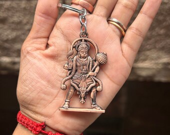 Handmade Hanuman JI Key ring Handmade Idol Gift, key ring for Man, Indian Hindus god Jewelry, Diety Key Rings Hanuman ji Idol Pahar Hanuman