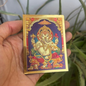 Ganesha Statue Fridge Magnate Show Piece Little Ganesha Hindu God Golden Foli Poster Ganesh Hindu God Antique Pocket Ganesha
