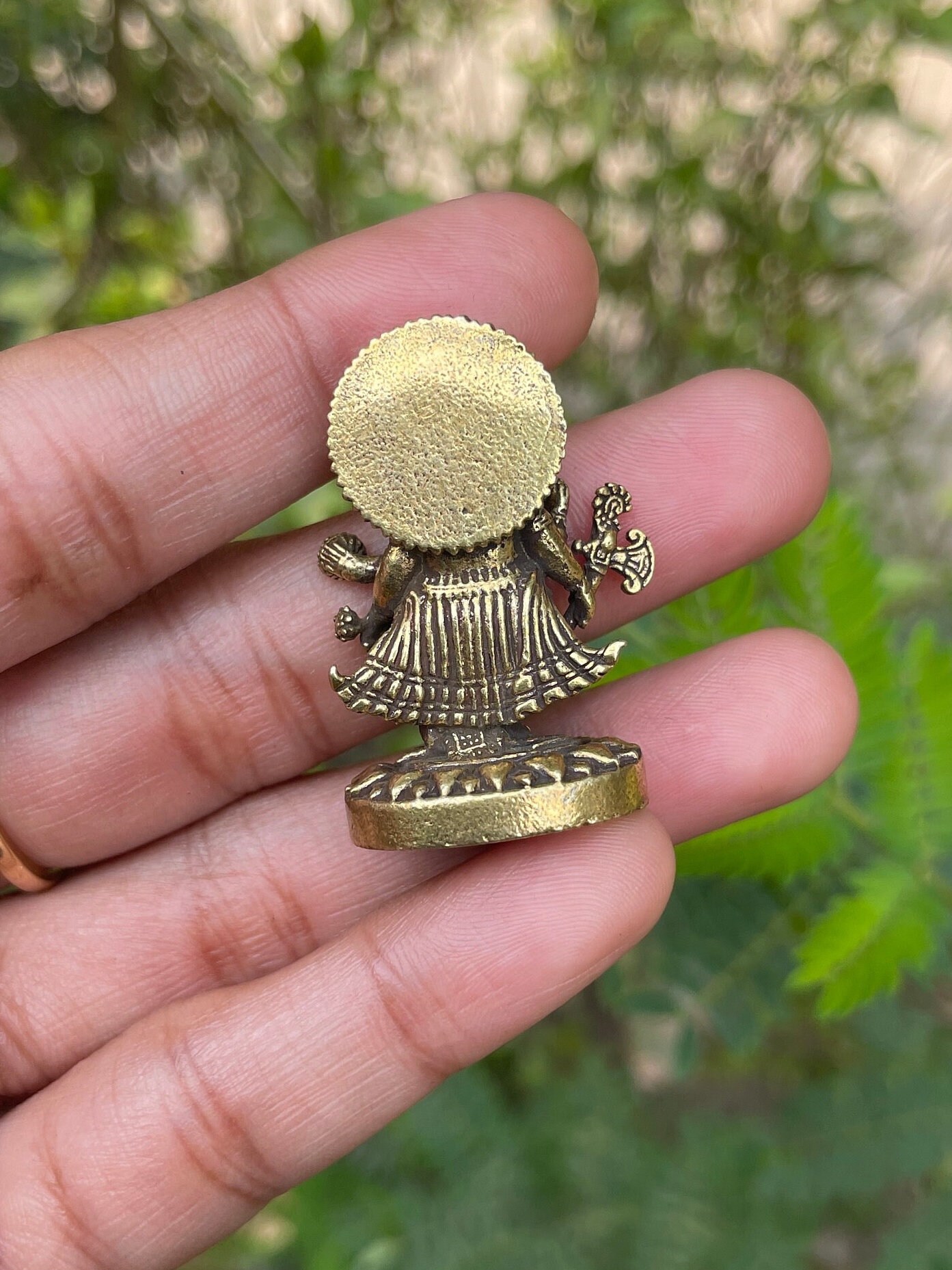 Detailed Brass Ganesha Little Statue Ganesh Hindu God Antique Small