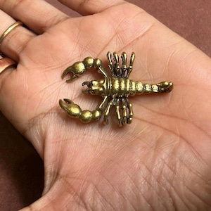 Brass Scorpion Sculpture Zodiac Decor for Wealth Protection Symbol of Strength Courage Unique Handcrafted Metal Art