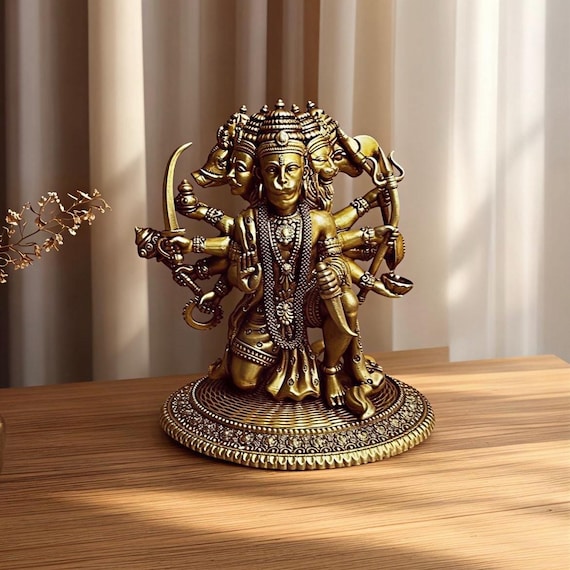 Panchmukhi Hanuman Idol Brass Hanuman Statue for Puja & Home