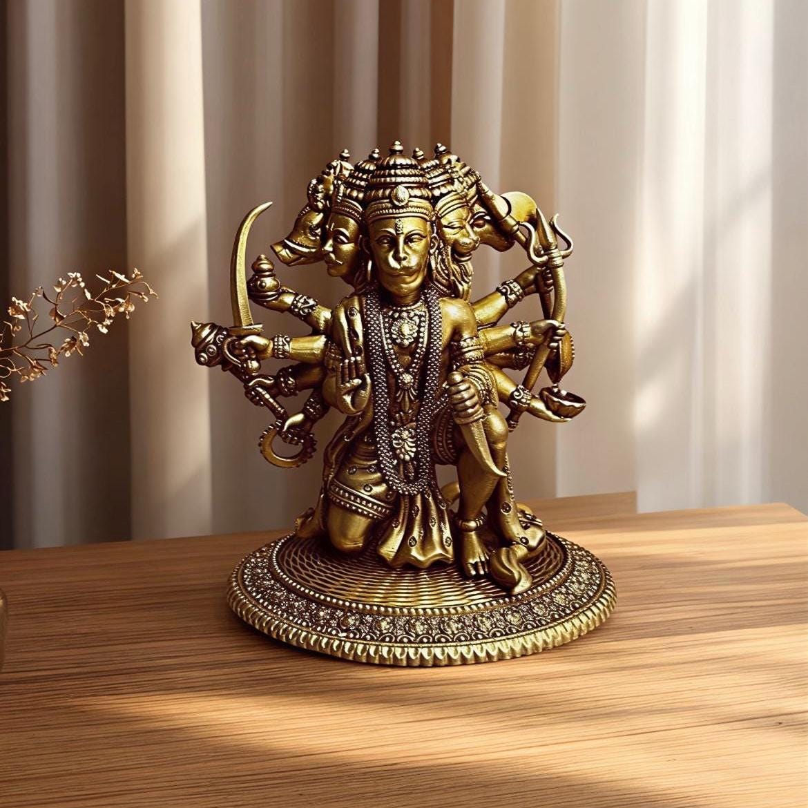 Panchmukhi Hanuman Idol Brass Hanuman Statue for Puja & Home