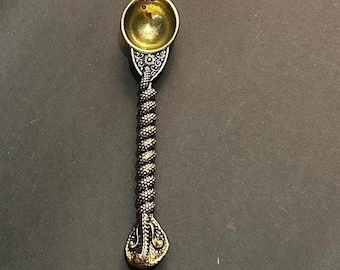 Brass Achmani Spoon for Pooja Traditional Hindu Ritual Spoon Pure Brass Aachmani  Panchpatra Spoon Pooja Samagri for Temple Use Pooja Spoon