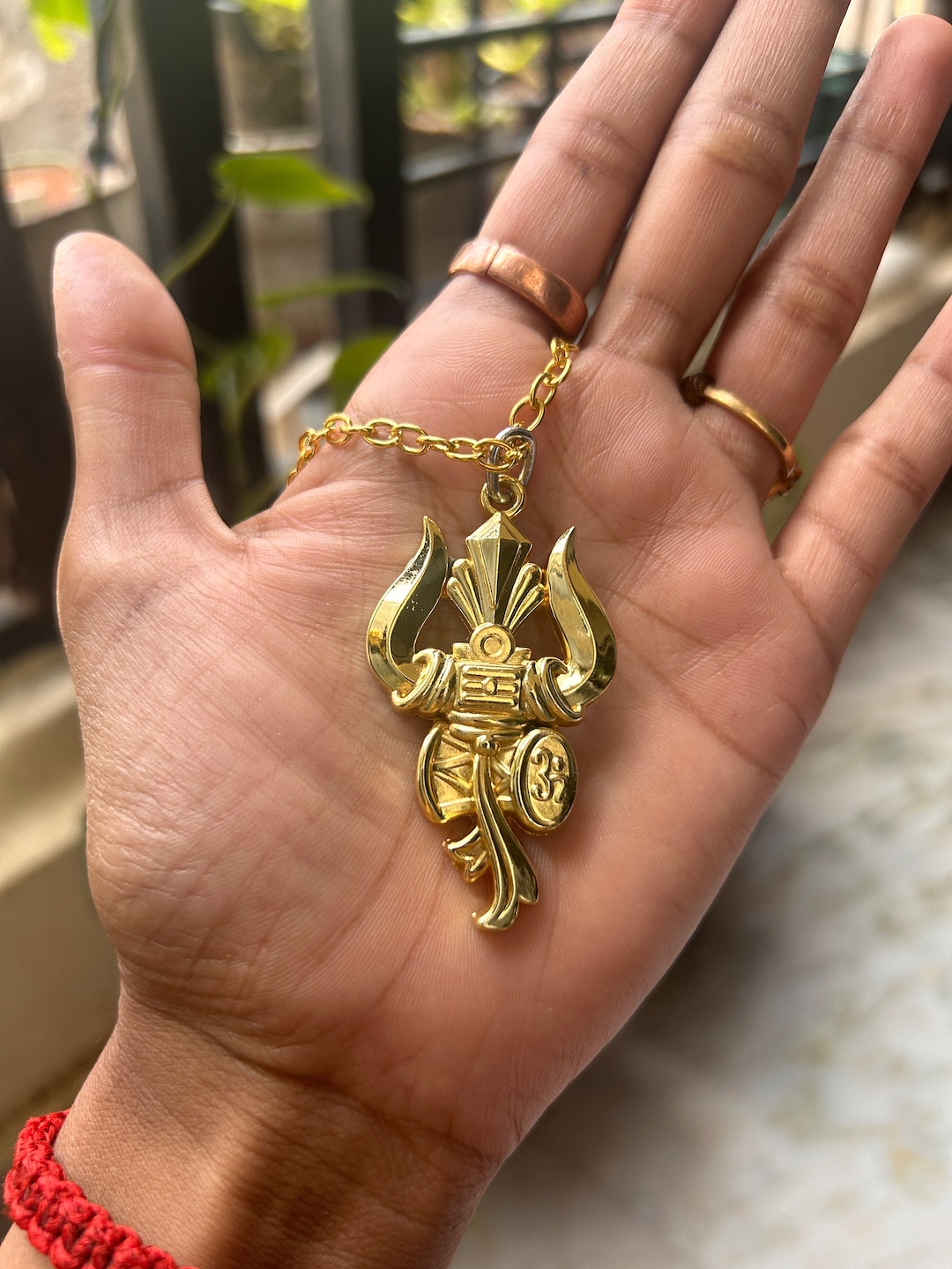 Shiva Pendant Gold Shiva Trident Pendant Divine Masculine
