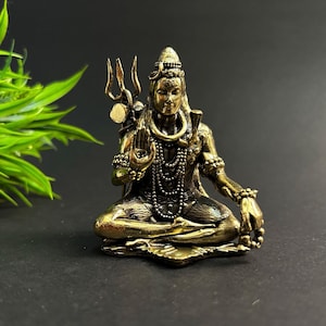 Shiva Statue Lord Shiva Statue Meditating Shiva Mahadev Statue Trishul Trident Hindu God Adiyogi Statue Indian God Statue Home Decor Idol
