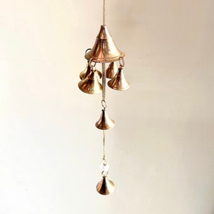 Handcrafted Brass Wind Chime | Vintage Hanging Bell | Outdoor Garden Chime | Feng Shui Wind Chime | Home Décor | Vastu & Positive Energy