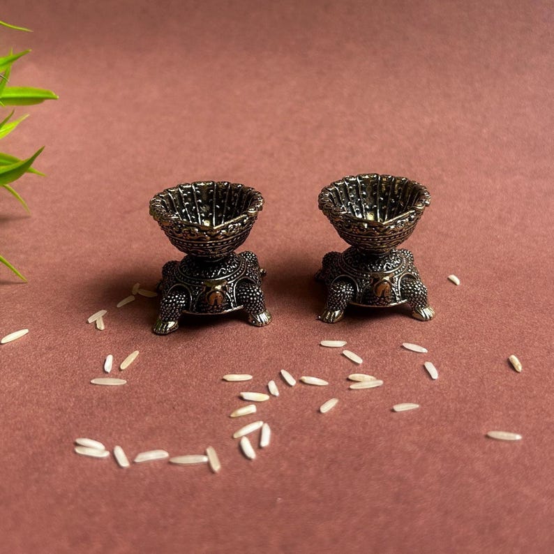 Purpledip Brass Tortoise Diya With Lo Shu Magic Square Holy | Desertcart