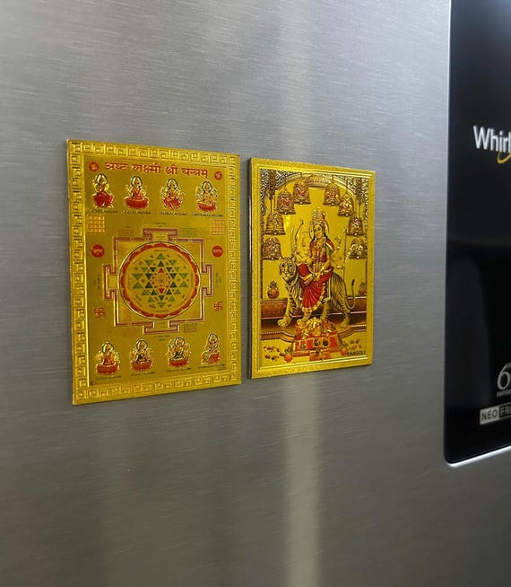 Ashtalakshmi Yantra & Nav Durga Fridge Magnet | Hindu Goddess